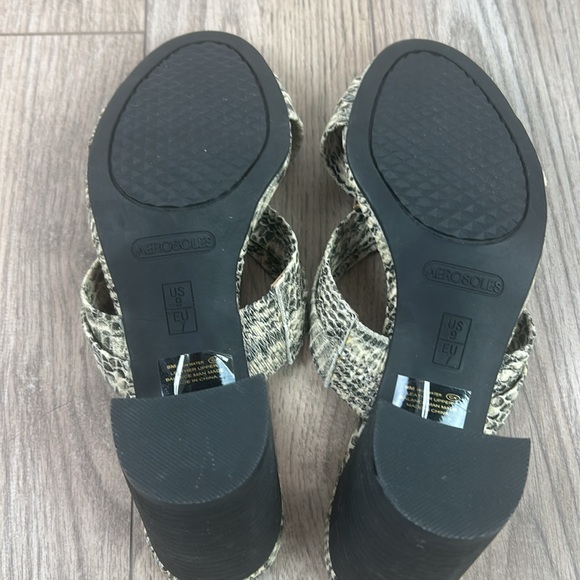 Nwot New Aerosoles High Water Snakeskin block heel slides - Picture 5 of 7